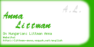 anna littman business card